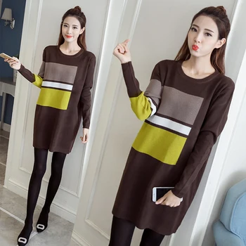 

Long Sleeve knitwear dress women's clothing outfit new casual knitwear loose sweater o neck design lady sweaters knitting cloth
