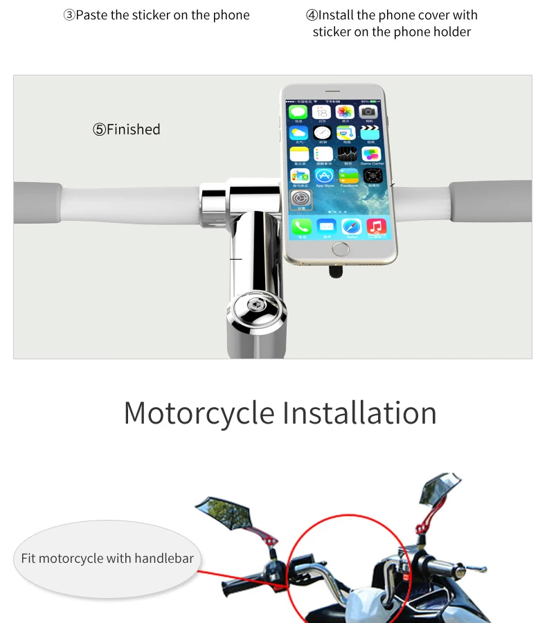 GACIRON универсальный велосипедный держатель для руля MTB дорожный велосипедный держатель для телефона с 3 м липкой накладкой для смартфонов Аксессуары для велосипеда