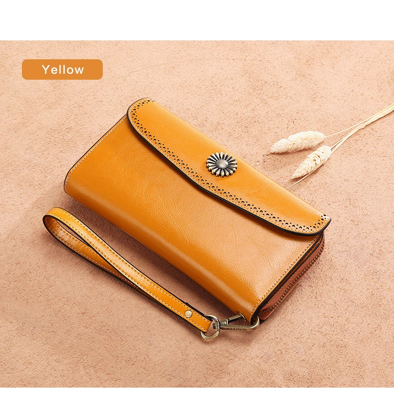 Large Capacity New Split Leather Wallet Long Purse Women Zipper Money Bag Casual Purse Button Wallet Women For iPhone 7Plus