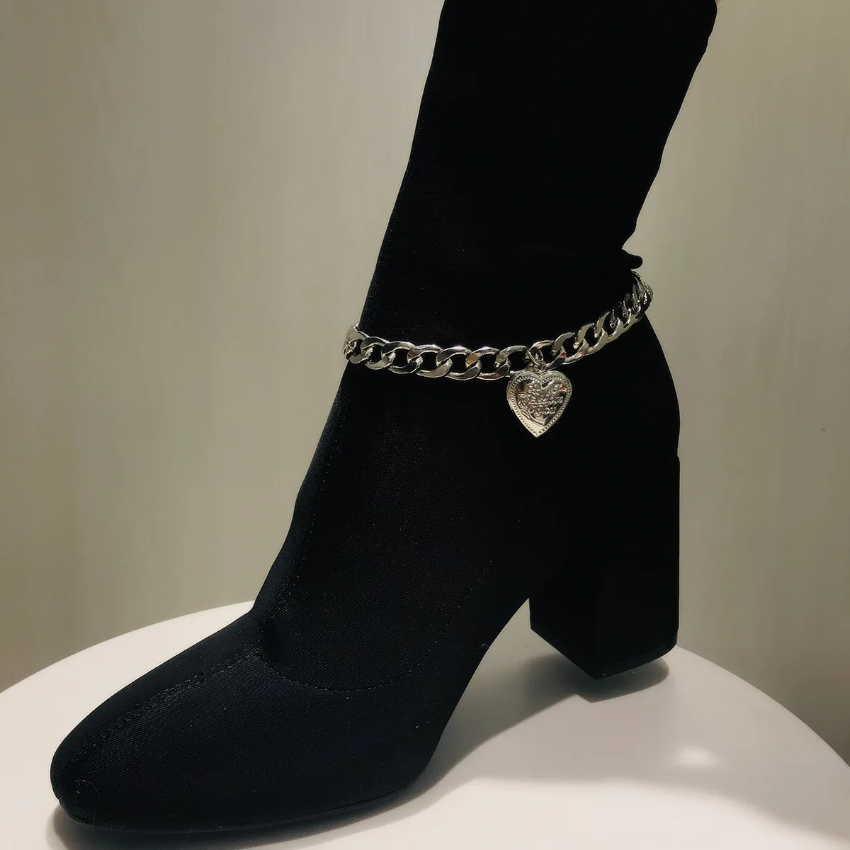KingDeng ножные браслеты богемные ювелирные изделия бохо унисекс ноги ножной браслет сердце ретро творческая личность Дикая мода цепь цинковый сплав