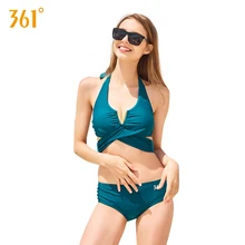361 Women Sexy Bikini Sets V Neck Underwire Bikini Push Up Bandage Swimsuit Brazilian Bikini Halter Sexy Ladies Beach Swimwear two tone underwire halter bikini