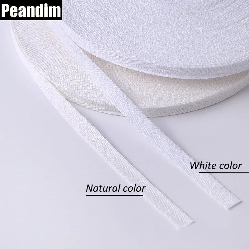

PEANDIM 45m(50yds)/lot 10/15/20/25/30/40/50mm Cotton Webbing Herringbone Twill Tape Bunting Bias Binding Sewing Strap DIY Craft