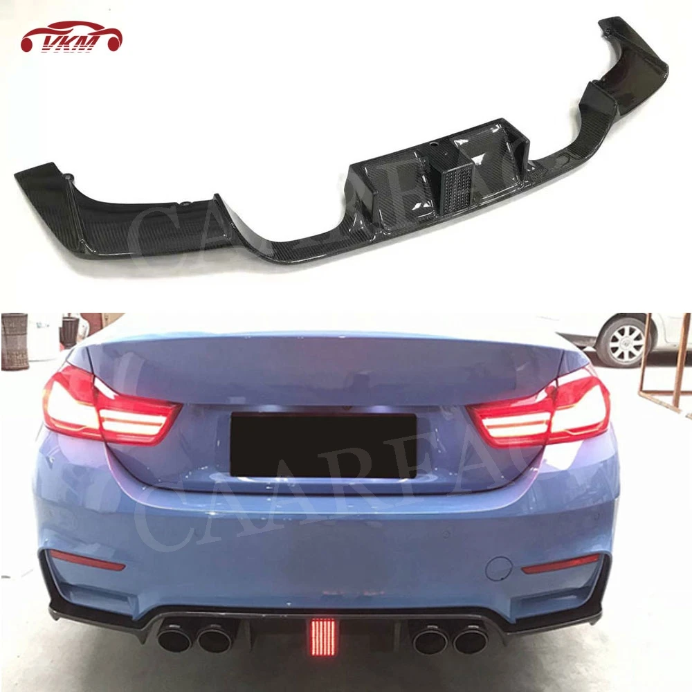 

Carbon Fiber Racing Rear Bumper Lip Diffuser With LED Light For BMW 4 Series F80 M3 F82 F83 M4 2014 - 2017 FRP Bumper