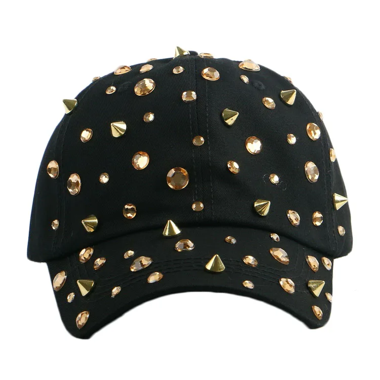 Лидер продаж Rhinestone Спайк шпильки в стиле хип-хоп Snapback шляпы для женщин Новинка для женщин Брендовые женские спортивные бейсболка Открытый