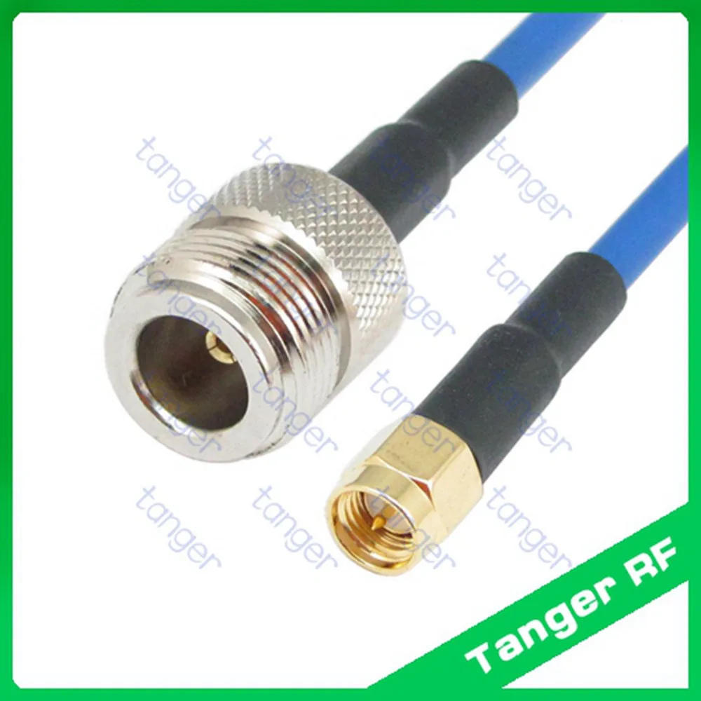 Прямой N разъем мама SMA штекер с RG402 RG141 RG 402 синий RF коаксиальный Перемычка 20 дюймов