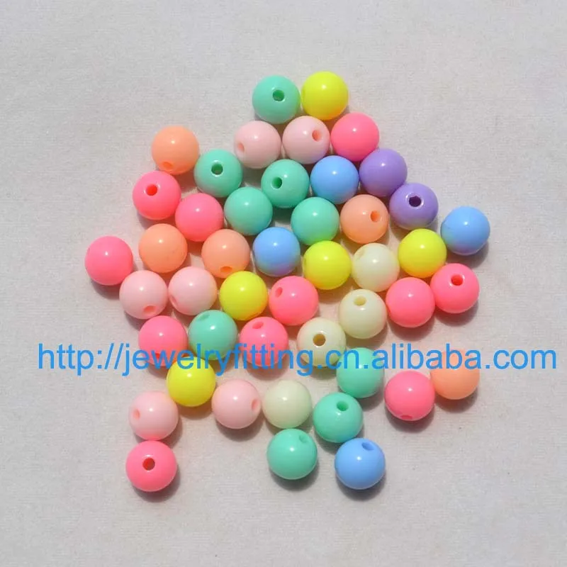 

100pcs DIY fashion jewelry Accessory Round Shape Acrylic Sugar Beads 8MM New Style Spring Color Bracelet Department Mix Color