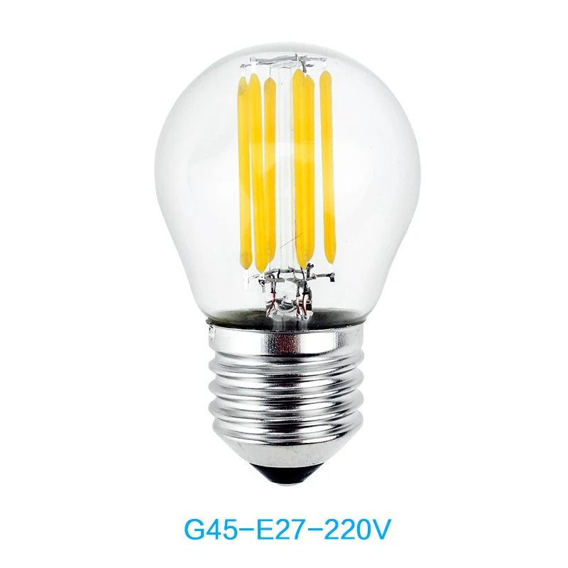 Светодиодный лампы E27 Ретро Эдисон лампы 220V E14 Винтаж Свеча светильник земной шар люстра светильник ing COB домашний декор энергосберегающие лампы - Испускаемый цвет: G45 E27 220V