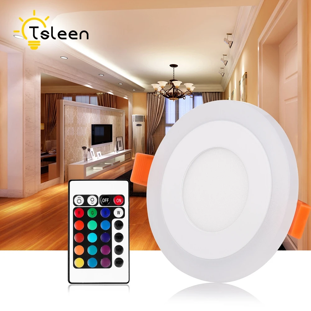 

24keys IR Controller RGB dimmable Recessed Fogproof Ceilling Light Bath Room Kitchen Led Down Lamp 9w/16w Input 220V 110V 230V