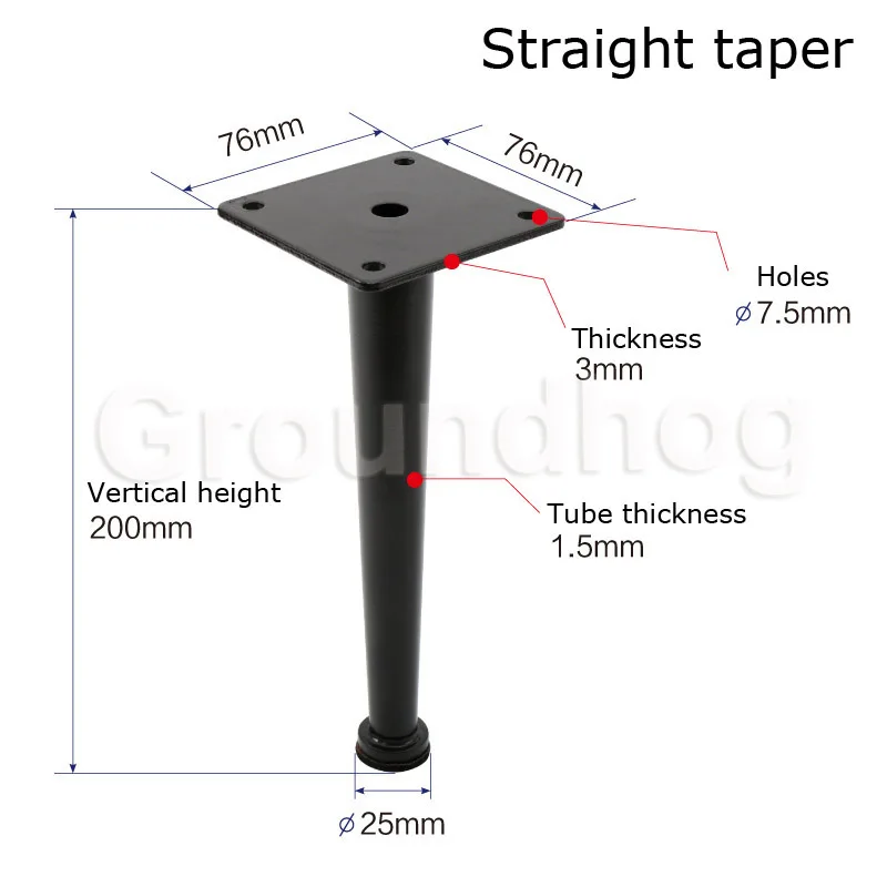 4 шт ножки для стола 200 мм Металл Черный конические диван Шкаф корпусной мебели ножка ноги Кофе чай барный стул высокий табурет ножка ноги