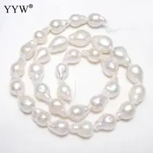 YYW Coltivate Barocco Perla D'acqua Dolce Perline Pepite naturale bianco 9-11 millimetri Circa 0.8mm Venduto Per Circa 15.5 inch Strand