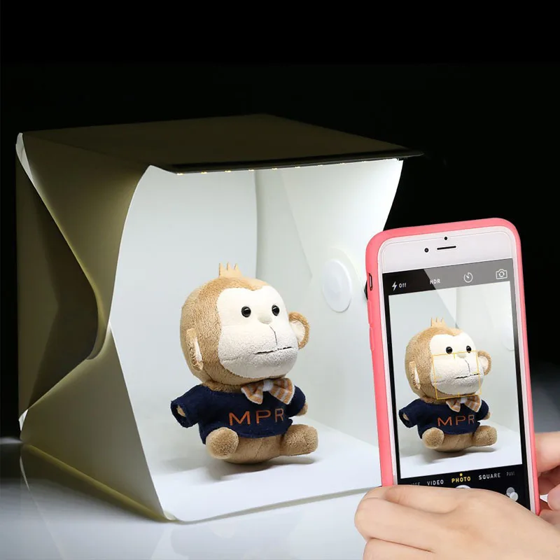 

Folding Mini LED Lightbox Light Tent Portable Photography Studio Softbox Light box for iPhone Samsang Smartphone or DSLR Camera