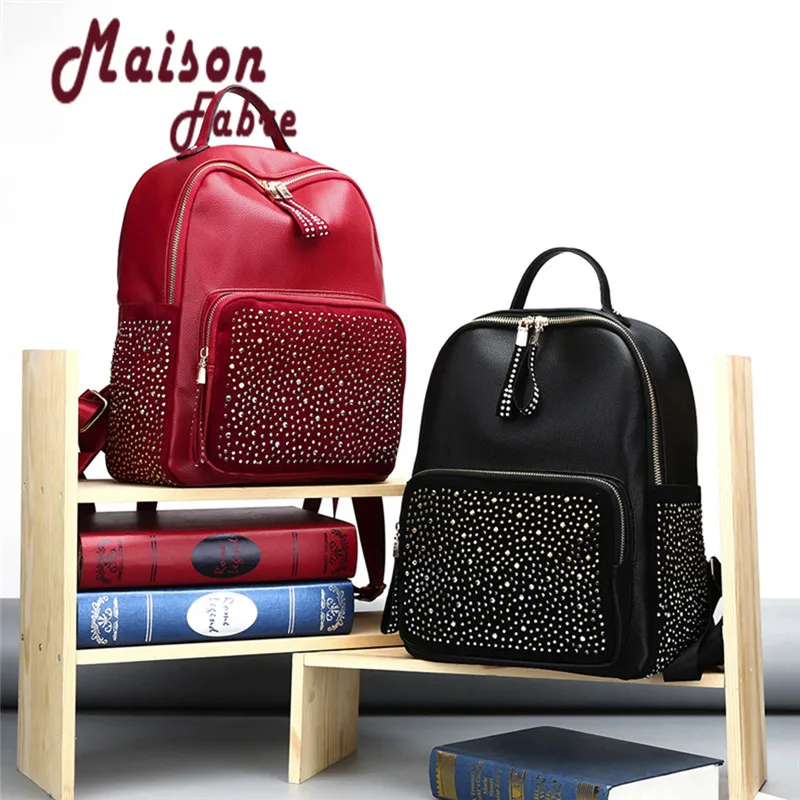 

Fashion Women Girl Sky full of stars Leather Backpack Rivet Decoration Travel Rucksack School Bag b# dropship