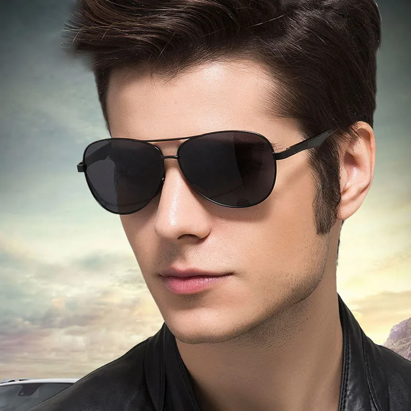 Сплав магния и алюминия, поляризованные мужские солнцезащитные очки авиатор для вождения, металлические солнцезащитные очки для мужчин, 7757
