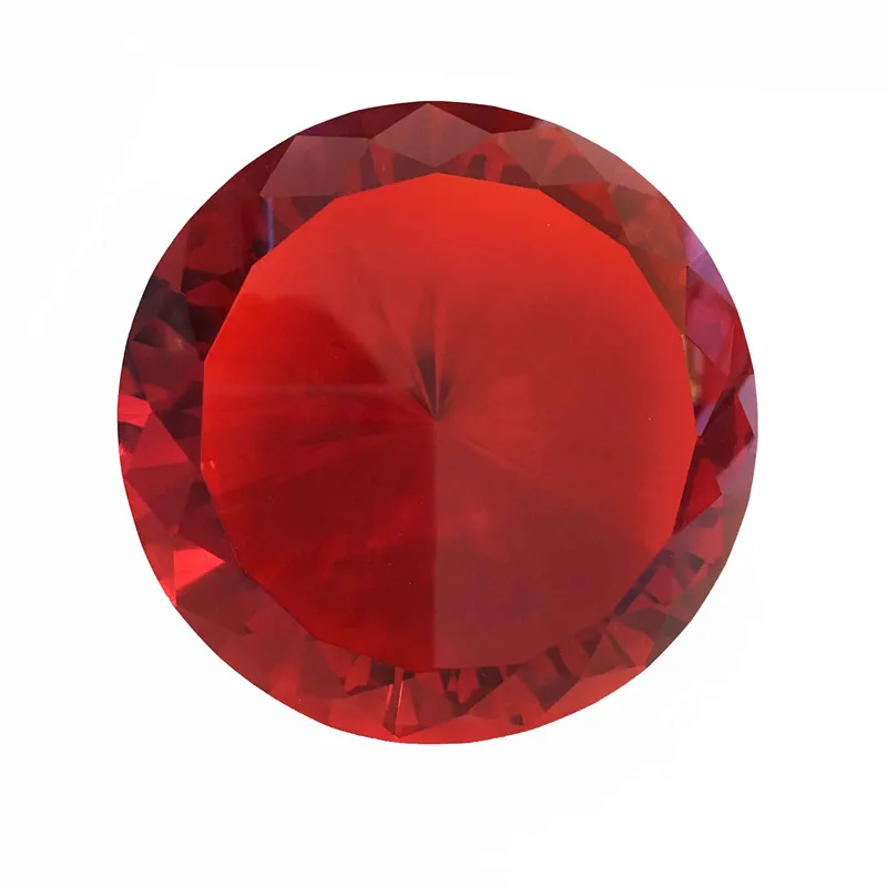 100 мм 1 шт. многогранный Красный Кристалл стекло Diamond фэншуй пресс папье для интерьера