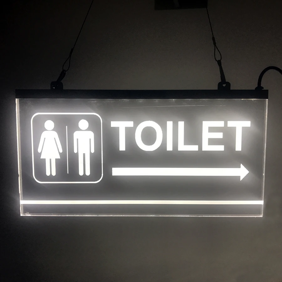 

Electronic LED Lighted Signs for Business Displays,restroom and customized signs,30x15cm, 4 color light ,Acrylic thickness 0.6cm
