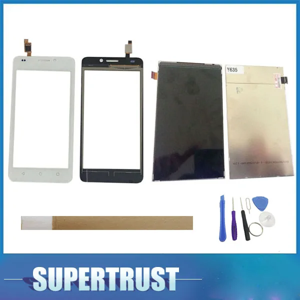 

1PC/ Lot 5.0"For Huawei Ascend Y635 Seperate LCD Screen Display and Touch Screen Replacement Black White Color with tape&tools