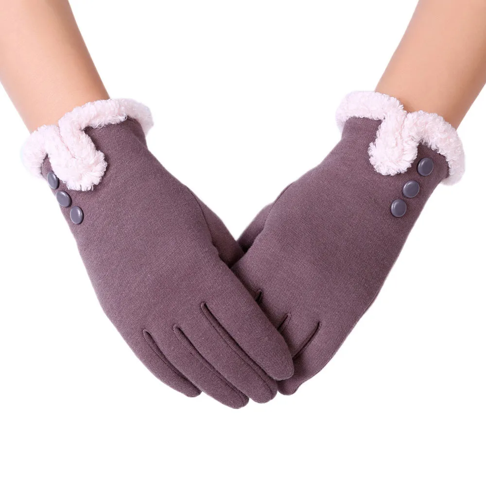 Классические Luvas de inverno женские модные зимние для активного отдыха, спортивная теплая перчатки варежки Eldiven однотонные розовые женские перчатки - Цвет: Purple