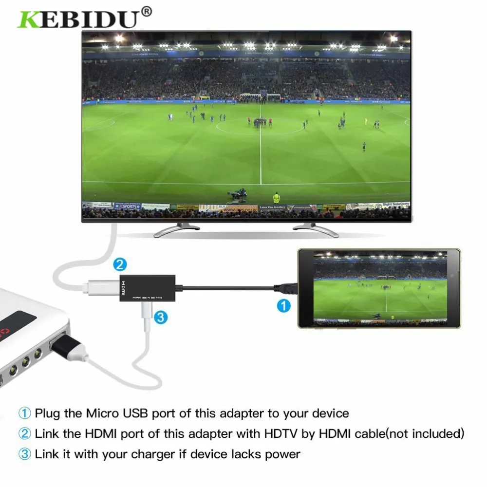 KEBIDU HD 1080P Micro USB к HDMI Женский Кабель-адаптер для MHL устройства Адаптеры HDTV для samsung Galaxy HUAWEI
