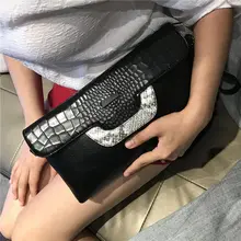2016 New European Snake Pattern Leather Handbag Large Capacity Clutch Bag Designer Handbags High Quality Female Shoulder Bag