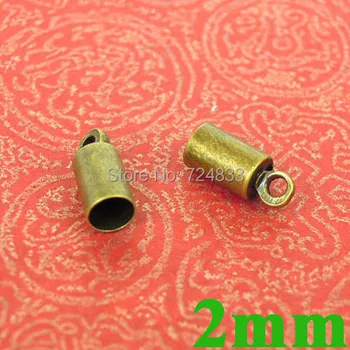 

2mm Vintage Antique Bronze Tube End Bead Caps Connectors for Fashion Leather Cords Bracelet Necklace Making Bulk Wholesale