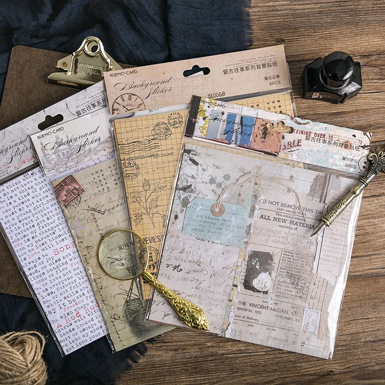 Creative Vintage Diary Stickers Decorative Stationery Stickers Retro Christmas Scrapbooking DIY Diary Sticker Paper