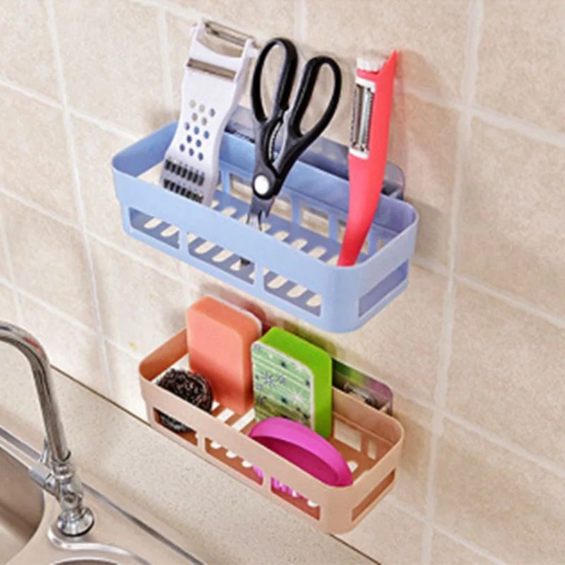 

Creative Plastic Punch-Free Bathroom Shelf And Multi-Function Modern Home Kitchen Sundries Bathroom Skin Care Wall Draining Rack