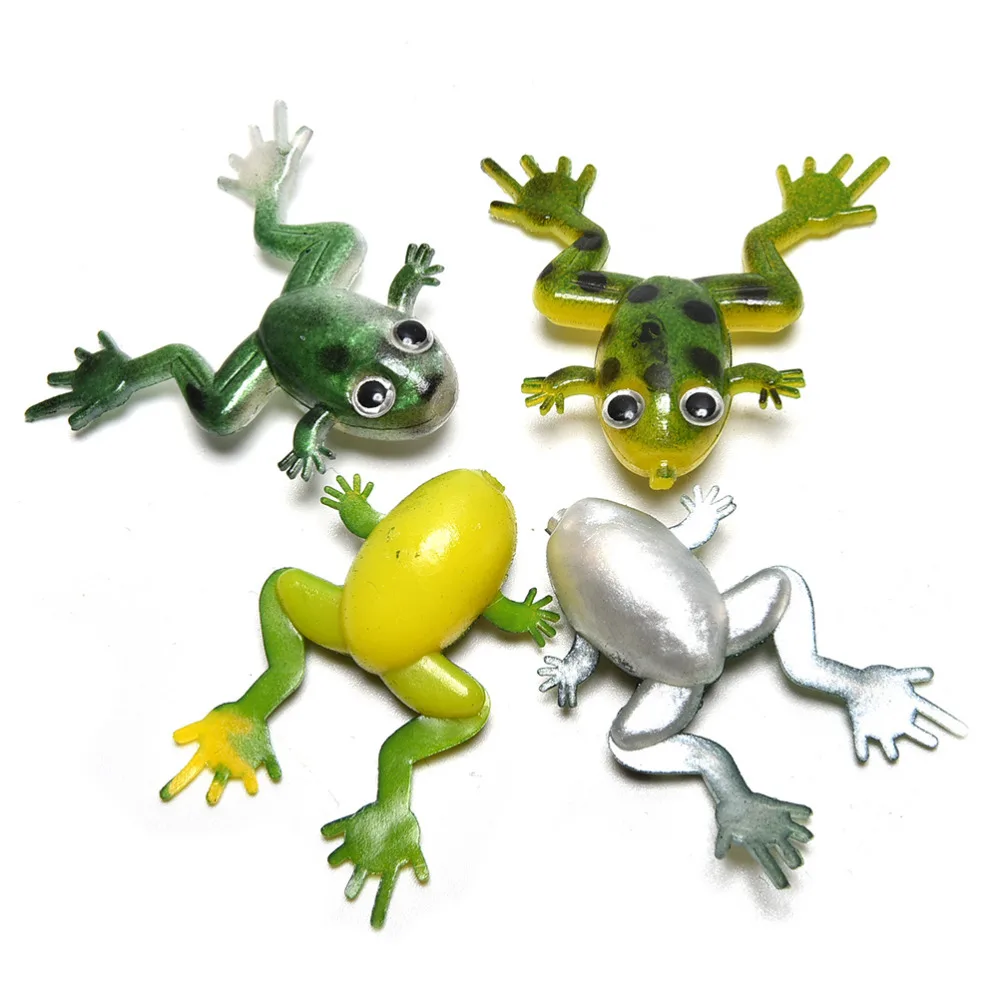 10 Pcs/lot Fishing Lures Soft Ray Frog Bait 3D Eyes Wobbler Multicolor Artificial Frog Lure Bait Fishing Tools Wholesale