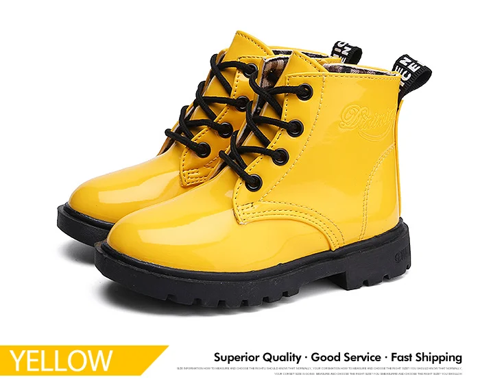 New 2017 Winter Children Shoes PU Leather Waterproof Martin Boots Kids Snow Boots Brand Girls Boys Rubber Boots Fashion Sneakers (4)