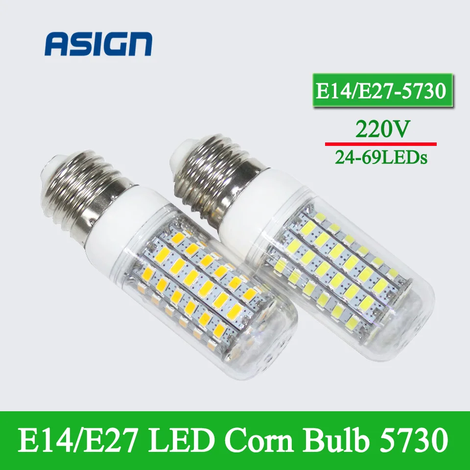 

2016 New Bulb Light E27 E14 LED Corn Bulb 5730 SMD LED Corn Lamp Warm/Cold White 24 36 48 56 69LEDS Spot Light Bulb