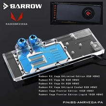 BARROW Full Cover Graphics Card Block use for AMD Radeon RX VEGA 64 / Reference Edition VEGA 56 Frontier GPU Radiator AURA BARROW Full Cover Graphics Card Block use for AMD Radeon RX VEGA 64 / Reference Edition VEGA 56 Frontier GPU Radiator AURA