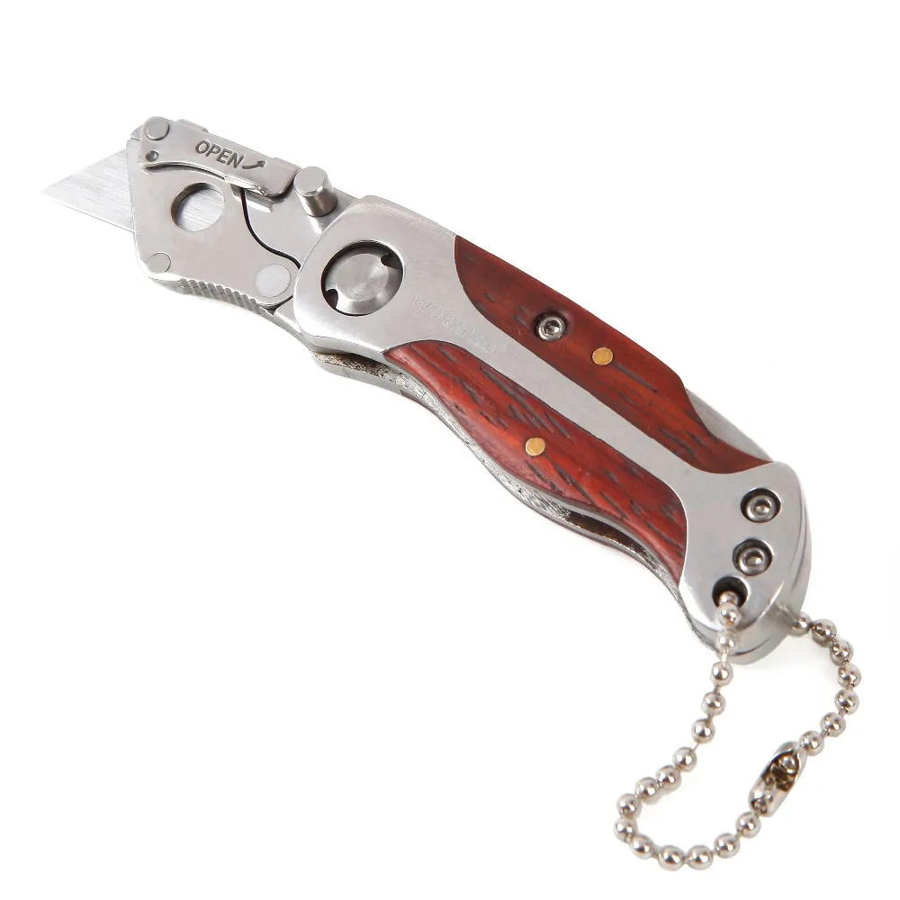 WORKPRO портативный нож-брелок мини складной нож брелок для кемпинга нож с 55 миниатюрные режущие диски