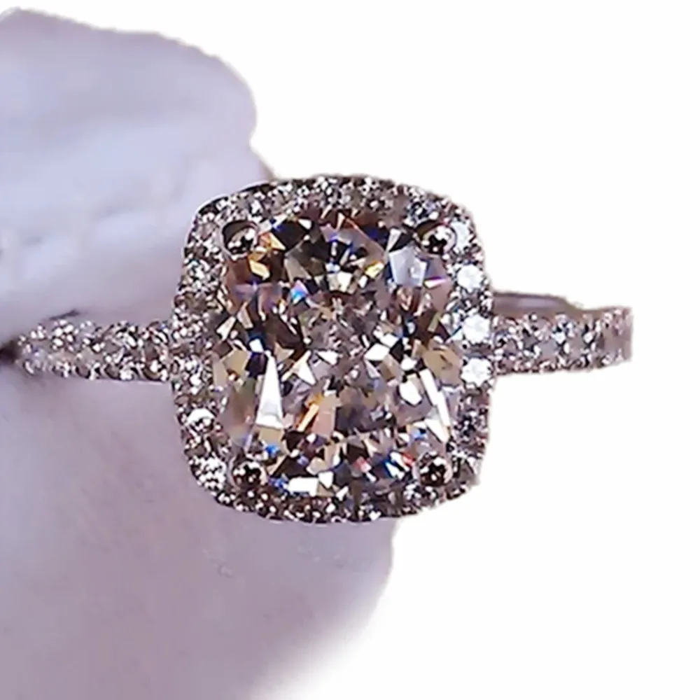 Fashion Rings Show Elegant Temperament Jewelry Womens Girls White Silver Filled Wedding Ring | Украшения и аксессуары