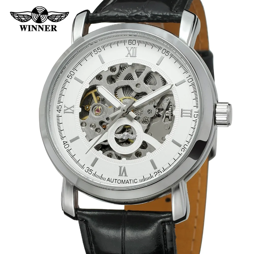 winner men's skeleton watch