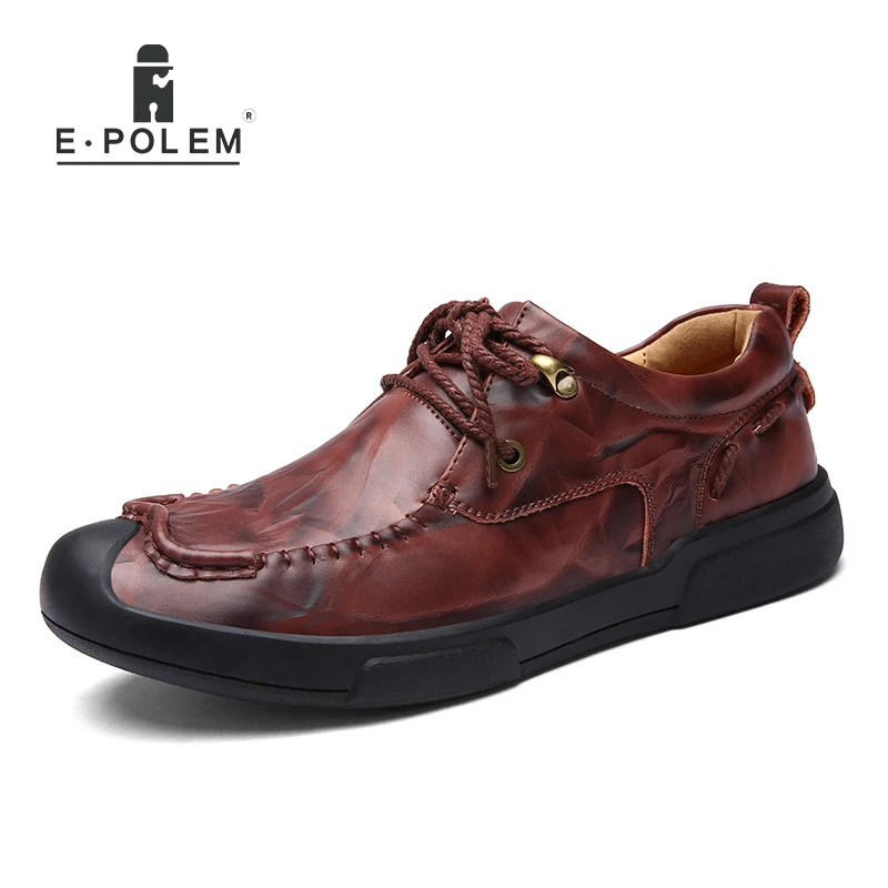 2017 New Style Head Layer Cowhide Men Casual Leather Shoes Anti-Slip Wear-Resisting Genuine Outdoor | Обувь