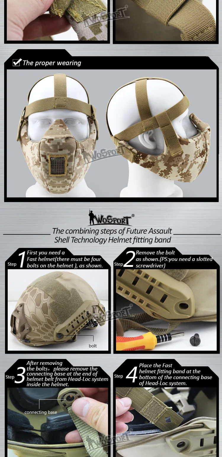 WoSporT Sinairsoft военный тактический V5 модульный 1000D Cordura защиты рта половина уход за кожей лица маска для охота на Wargame Airsoft Пейнтбол