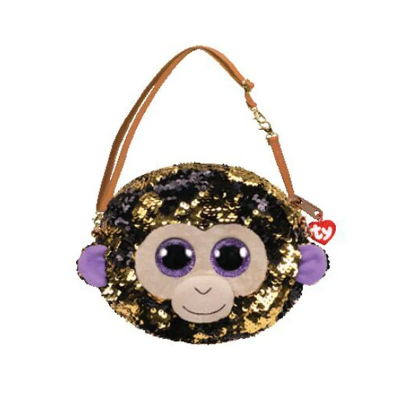 

TY Flippable Sequins COCONUT the Monkey Shoulder Bag Purse with Reversible 6 way Plush Collectible Toy Christmas Gift