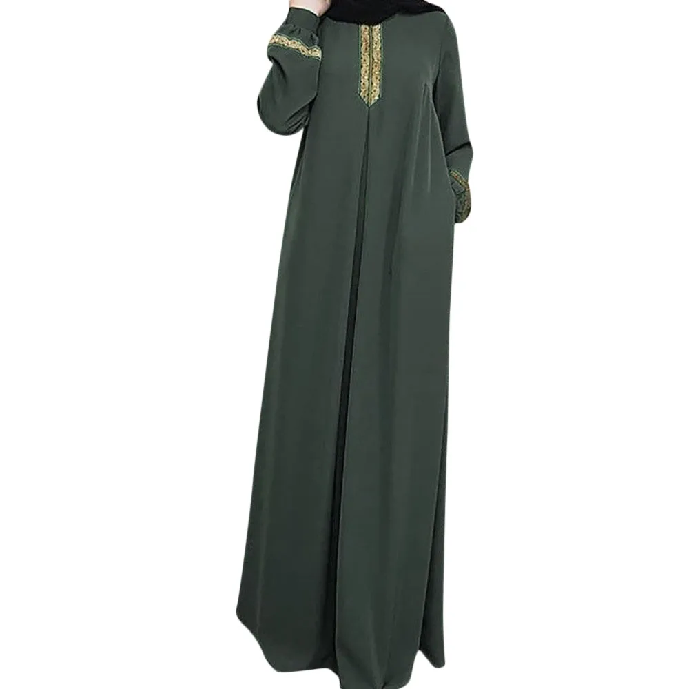 

Muslim Dresses And Abaya For Women Lady Large Size Printed Muslim Long Casual Sleeve Dress Plus Size Abaya Jilbab Maxi Dress