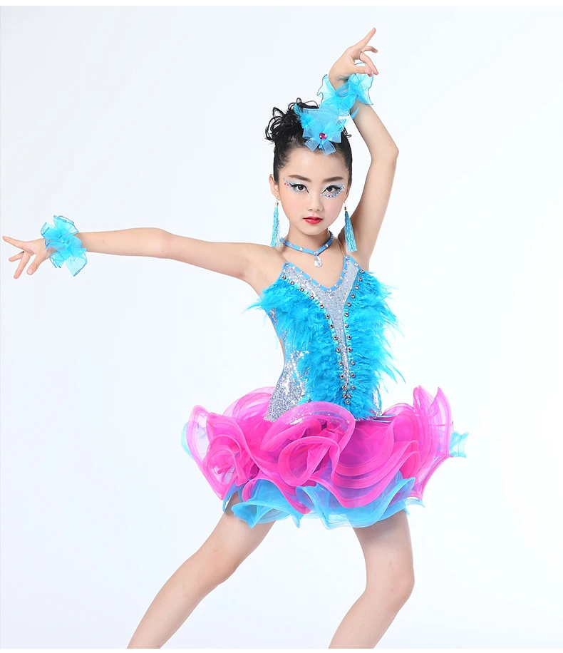 Джазовая танцевальная одежда для девочек, костюм для детей, современные костюмы для латинских танцев с блестками, вечерние платья для танцев, детское платье-пачка для танцев, одежда для девочек