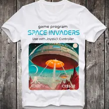 Camiseta SPACE INVADERS ATARI C64 AMIGA COMMODORE GAME GAMER VINTAGE RETRO manga corta 2018 recién llegado hombres