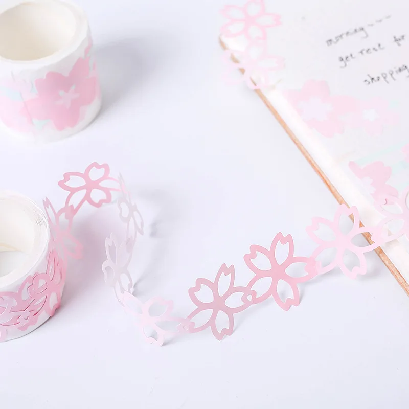 cute Japanese style washi tape Creative freshness sakura album Hollowing out DIY decoration stickers masking tapes