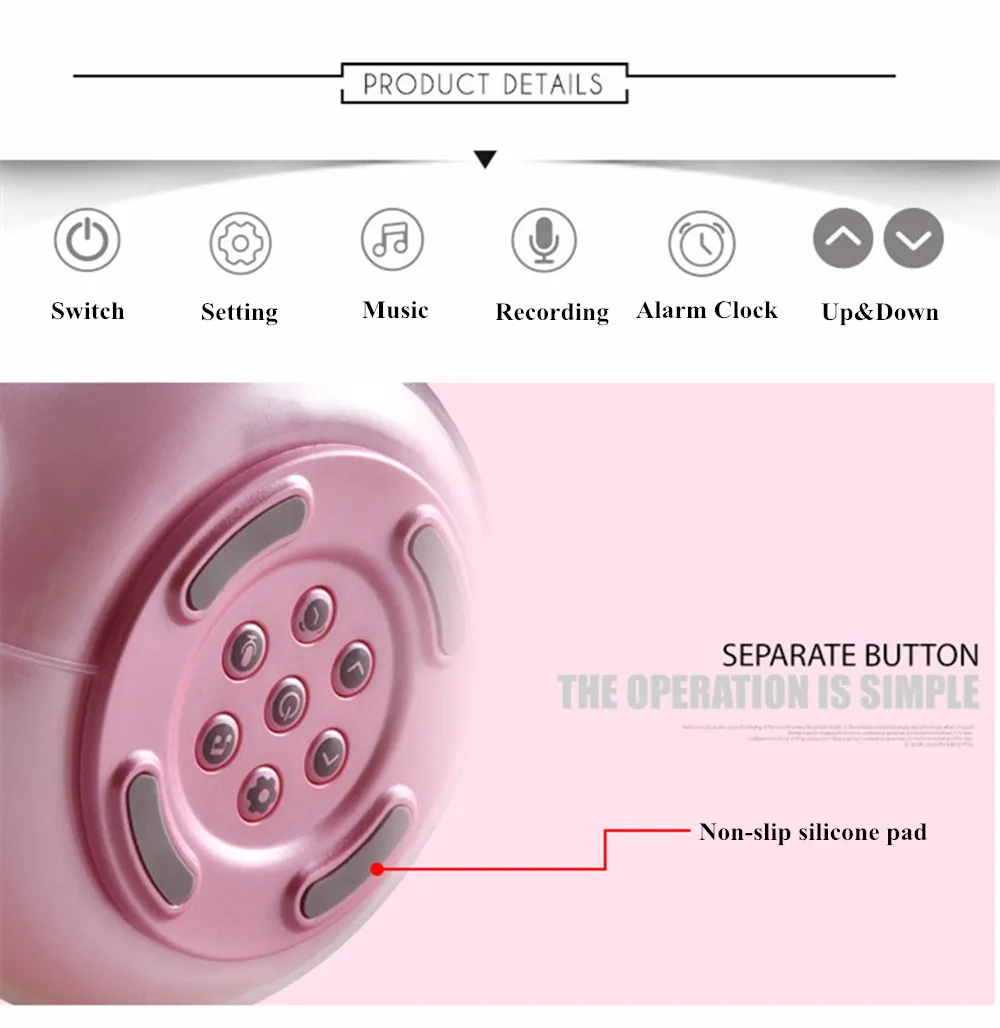 SuperNight 2 in 1 Rabbit LED Night Light with Alarm Clock Remote Touch Sensor Colorful USB Silicone Children Kids Bedside Lamp (1)