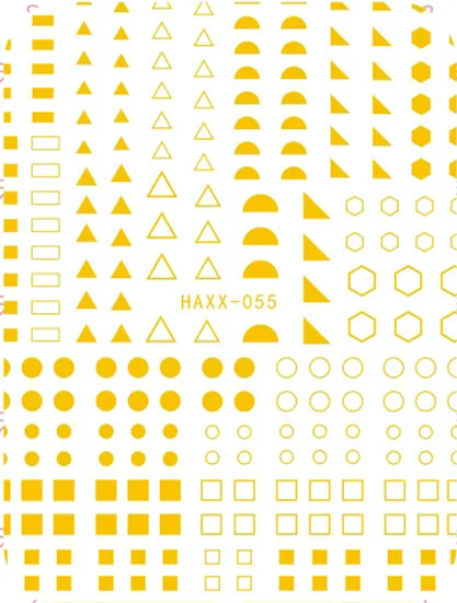 3d стикер для ногтей Hanyi серия геометрический треугольный дизайн HAXX-54 55 58 59 переводная наклейка для ногтей инструменты для украшения