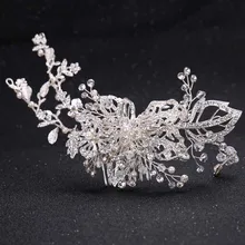 Модные украшения в стиле барокко белое сделанное вручную из жемчуга и кристаллов головной убор принцессы свадебные аксессуары для волос; свадебные украшение для волос Тиара \ Корона