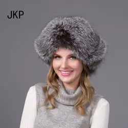 JKP 2018 новый горячий пункт модные зимние лисы меховая шапка с ушами для Для женщин толстые и теплые зимние однотонные кепки HJL-07