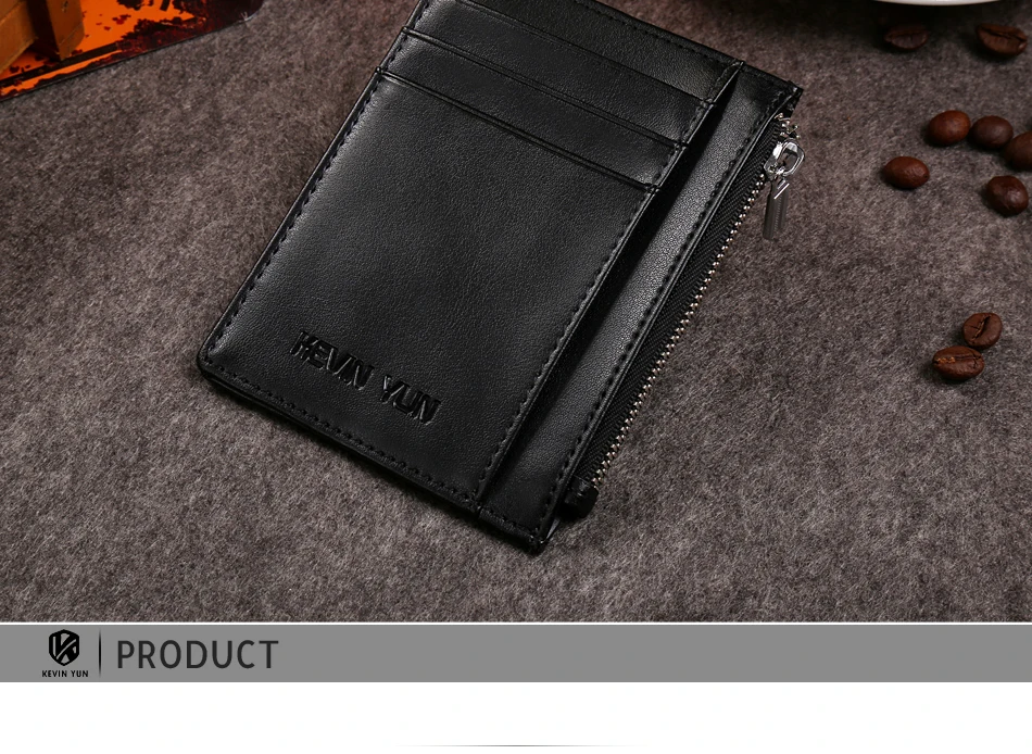 Кевин Юн дизайнерский бренд класса люкс Для мужчин держатель для карт кожа кредитной ID Card Case кармана кошелек Slim