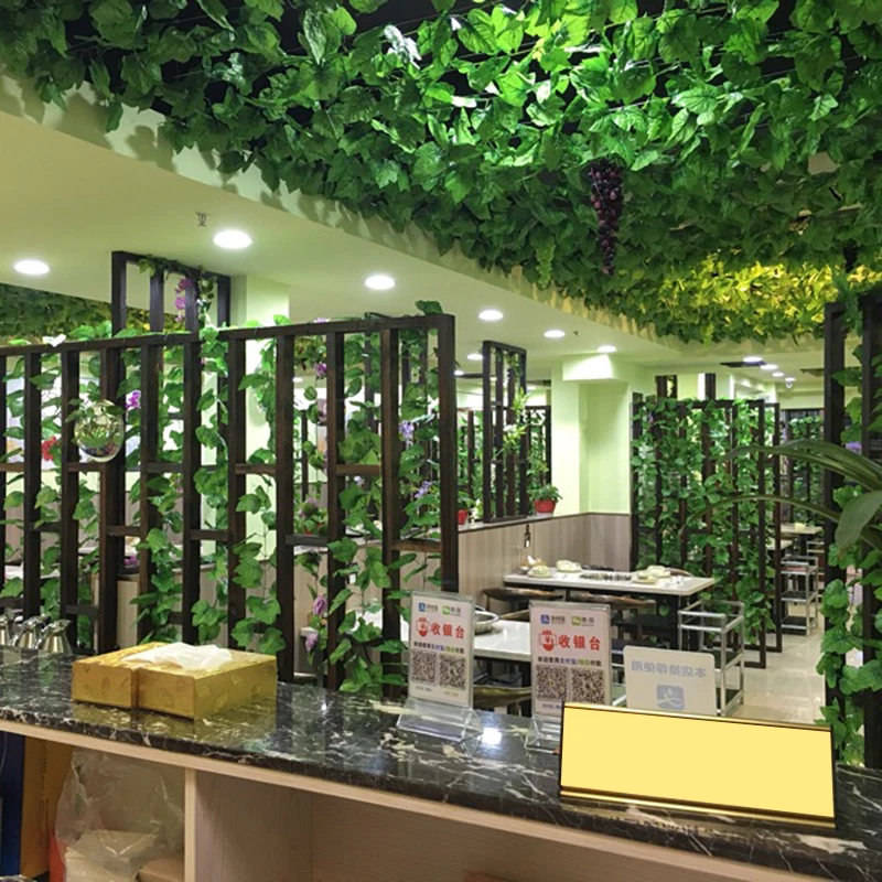 Artificial Grape Vine Leaves Leaf Ivy Leafy Vine Outdoor Nature Green Vivid Color Real Tree Leaf Wall Hanging Garden Decoration