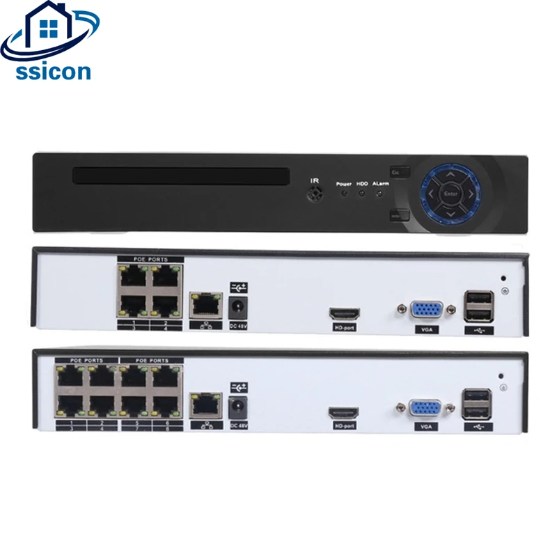Камера видеонаблюдения SSICON сетевая камера 8 каналов 48 Вт 5 МП POE NVR XMEYE P2P Onvif POE|recorder