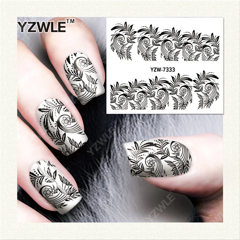 

YZWLE 1 Sheet DIY Decals Nails Art Water Transfer Printing Stickers Accessories For Manicure Salon  YZW-7333