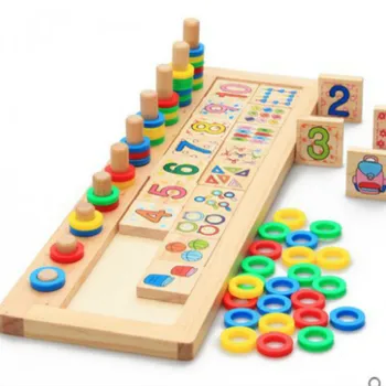 

Children Wooden Toy Materials Learning Count Numbers Matching Digital Color Shape Match Early Education Teaching Math Toys