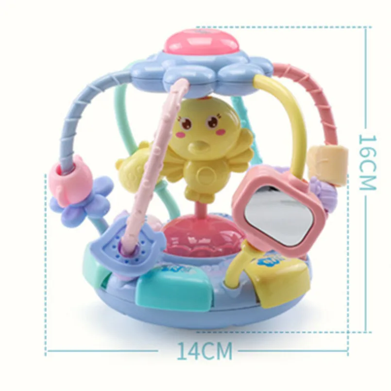 Детская игрушка 0-12 месяцев, музыкальная Мобильная погремушка, электронная игрушка, мультяшный ручной стук, погремушка, Ранняя развивающая игрушка для ребенка, ручной Колокольчик